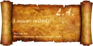 Lassan Anikó névjegykártya