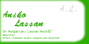 aniko lassan business card